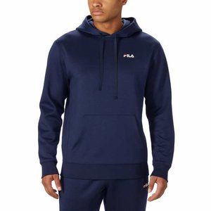 NWT FILA Men’s Performance Drawstring Pullover Hoodie Navy, Size M